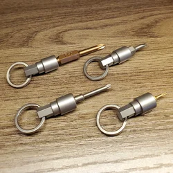 EDC Titanium Alloy Mini Screwdriver Portable Bit Pendant Outdoor Camping Multi-functional Gear EDC Pocket Tools
