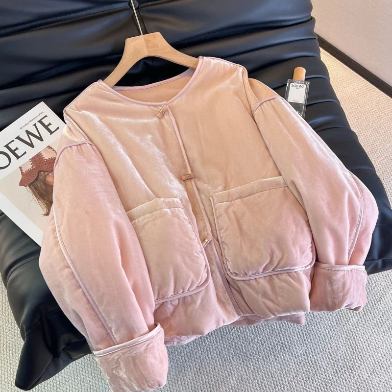 

2025 Autumn Winter Women Coat Elegant Noble French Fashionable Versatile, Commuting Artistic, Gentle Cotton Jacket w1778