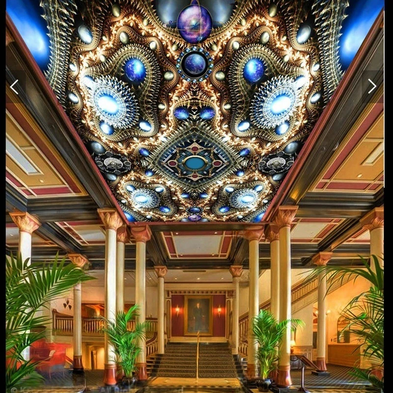 

Modern Style Abstract Geometric 3D Stereo Pattern Wall Mural for Ceiling Home Decor Space Themed Wall Papers TV Background