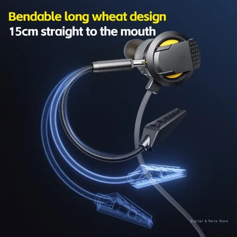 Cuffie auricolari da gioco M17F RX5 con microfono flessibile per giocatori mobili