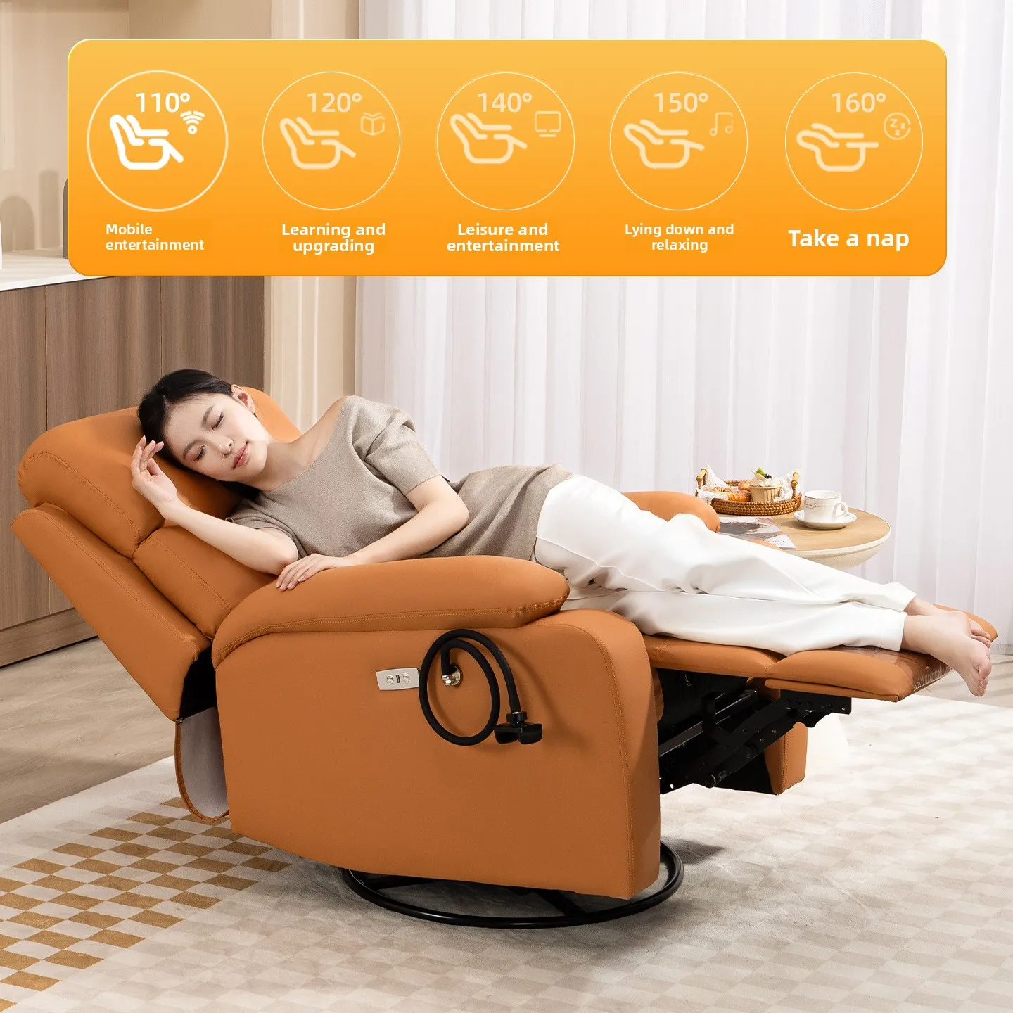 Space First-class Sofa Cabin Single Function Chair Bedroom Living Room Reclining Electric Massage Chair Manicure Sofa Chair