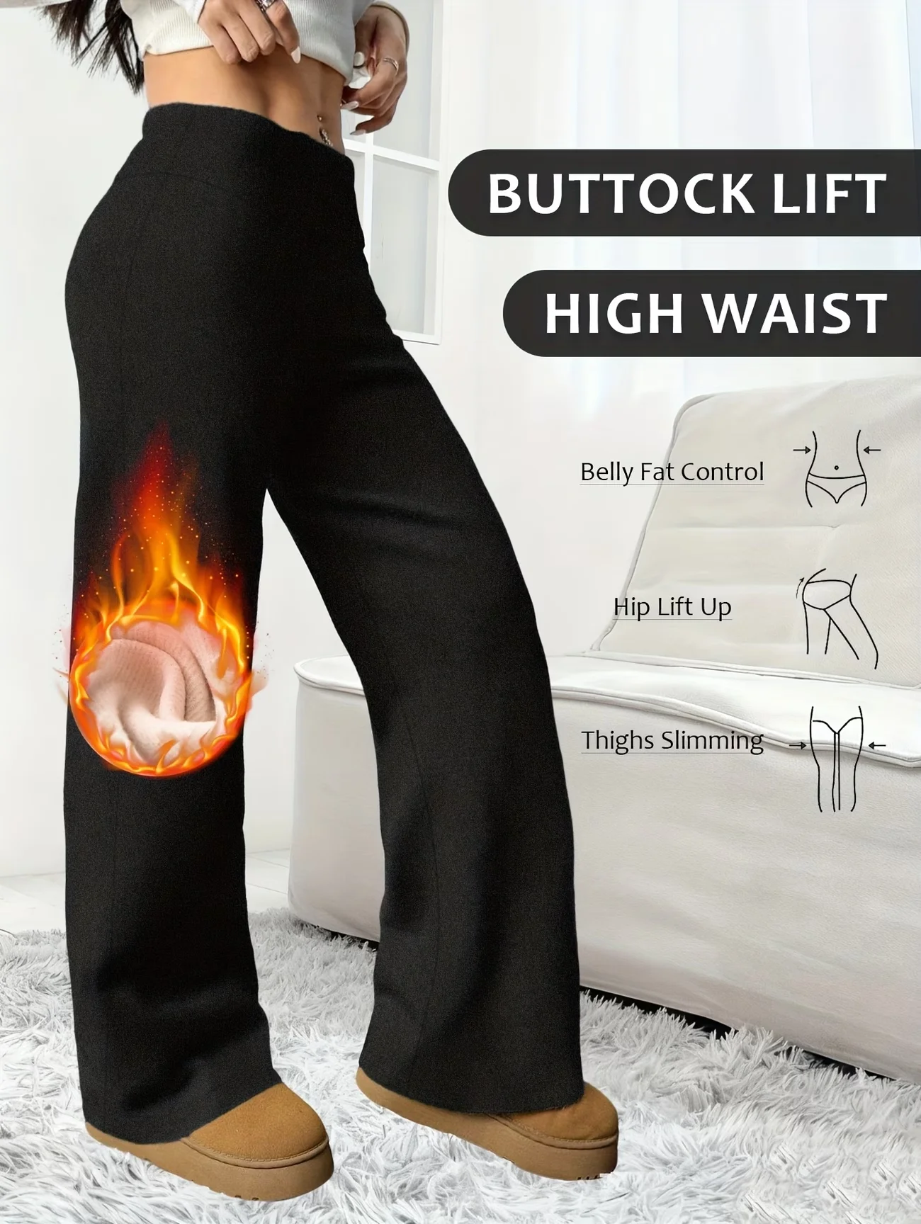 Thickened German Velvet Tights Autumn Winter Warm Stretch Fleece Pants Soft Lining Casual Jogger Pants Suitable For Cold Weather