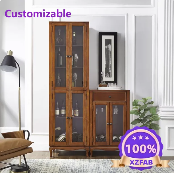 Factory Direct 2026 American-Style Wine Cabinet Storage Unit Wall-Mounted Minimalist Modern High-End Living Room Cabinet Display