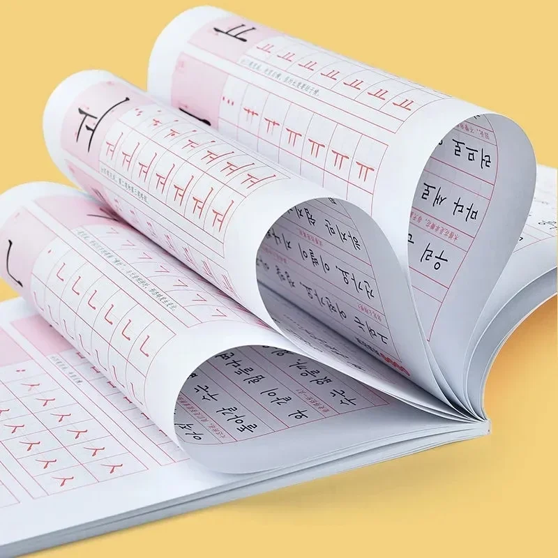 Children Learning Korean/Chinese Books Reusable Calligraphy Copybook Alphabet/Word Handwriting Practice Writing Art