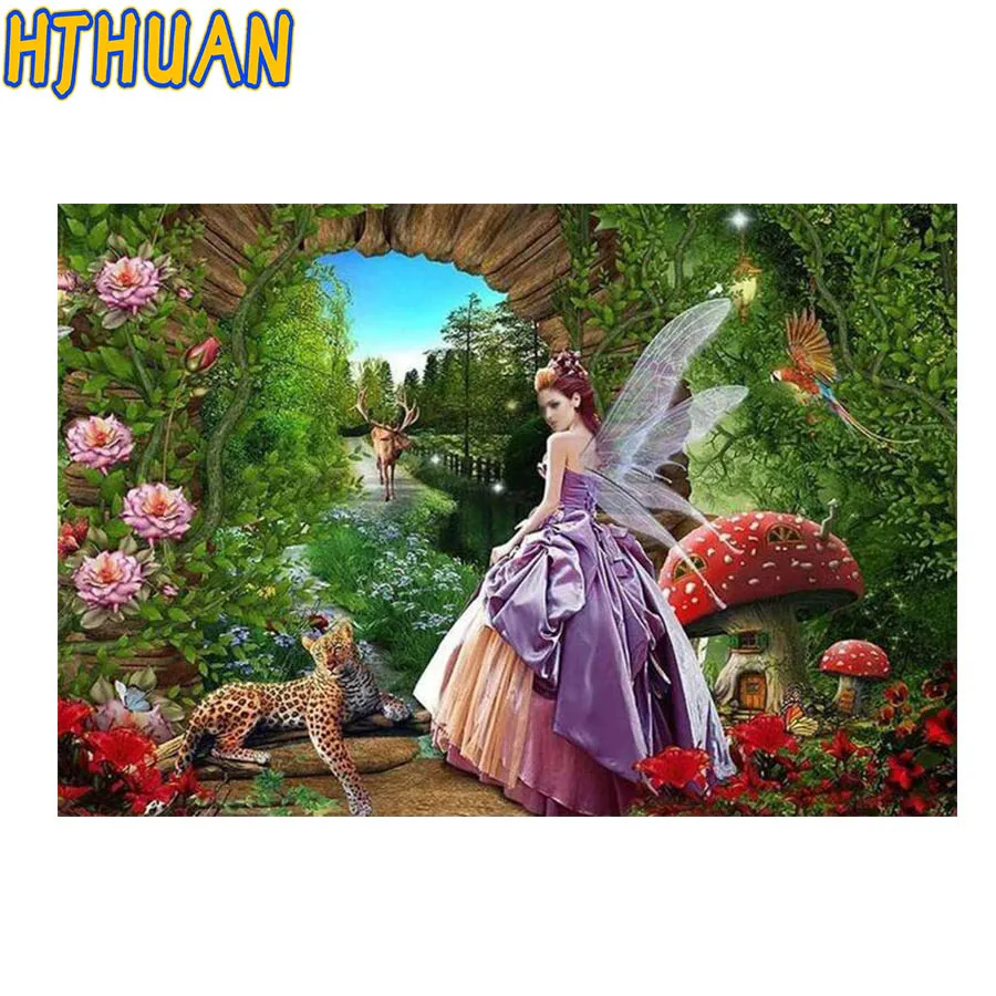 Full Sets of Diamond Painting for Mosaic Pictures, Round and Square, Fairy Garden, Fantasy, Wonderland, Rhinestones, icon, 5D