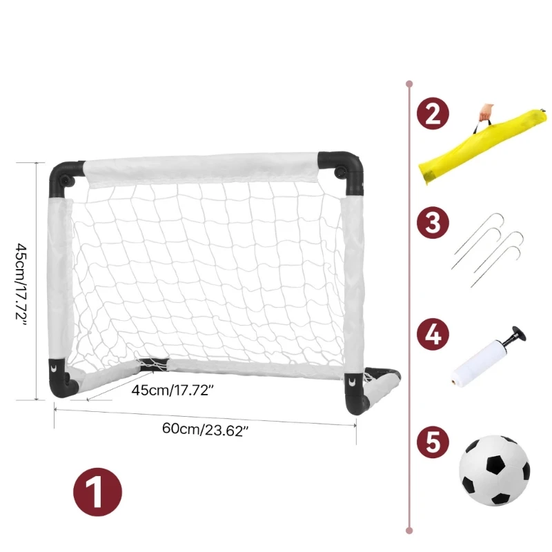 Portable Foldable Football Goals Kid Soccer Goals Lightweight Soccer Ball Net for Kids Trainning and Family Game