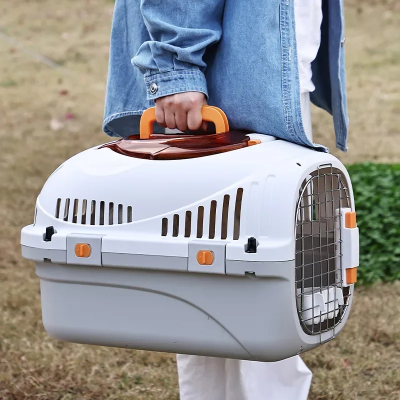 Carry-on Pet Carrier for Cats Bag Pet Transporte Cage Iron Net Puss Dog Travel Luggage Ventilate Space Cage Cat Handbag