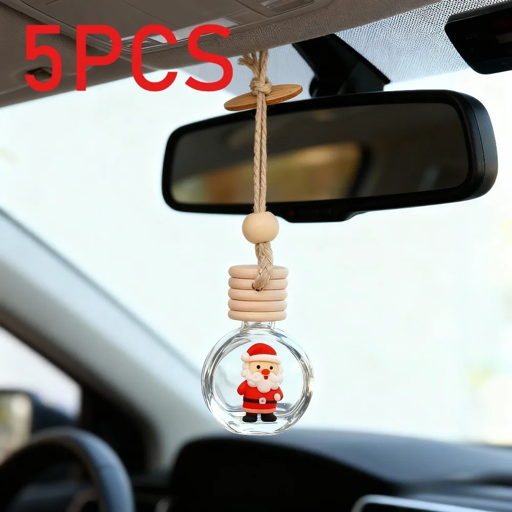 

5PCS Bearded Santa Car Charm Dual-Use Christmas, Festive Holiday Hanging Decoration for Car Interior & Home