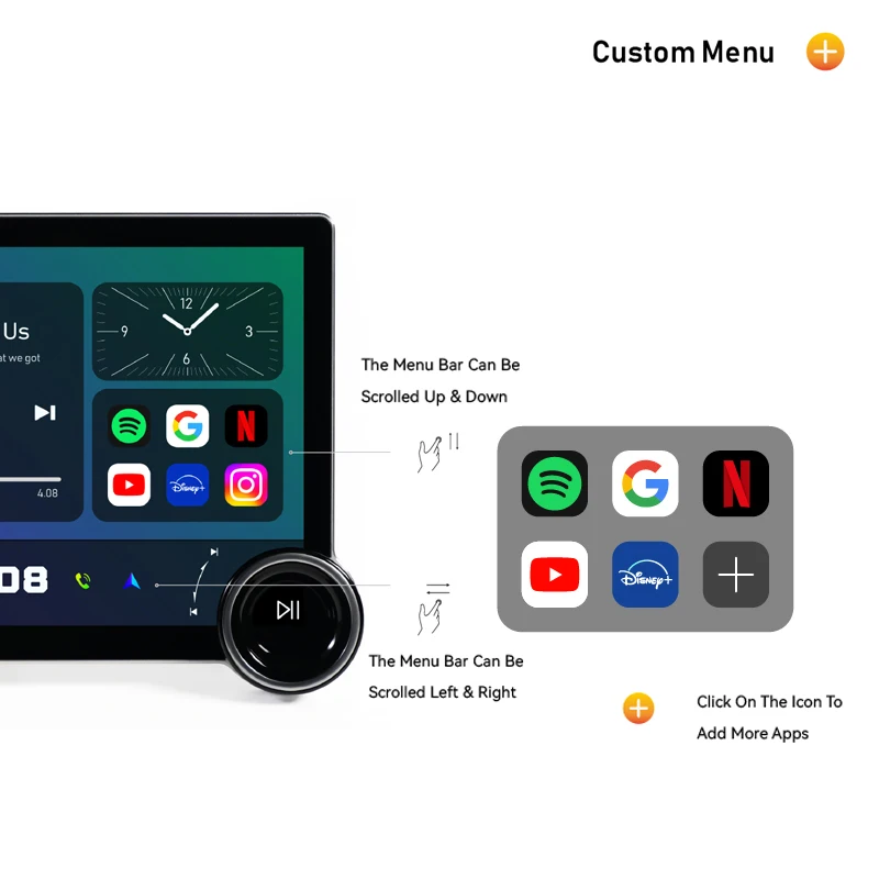 Android13 Car Monitor Gps Dvd Multimedia Player Universal Diamond 2K 11.5 Inch Silver Bluetooth Radio Bluetooth Auto Stereo