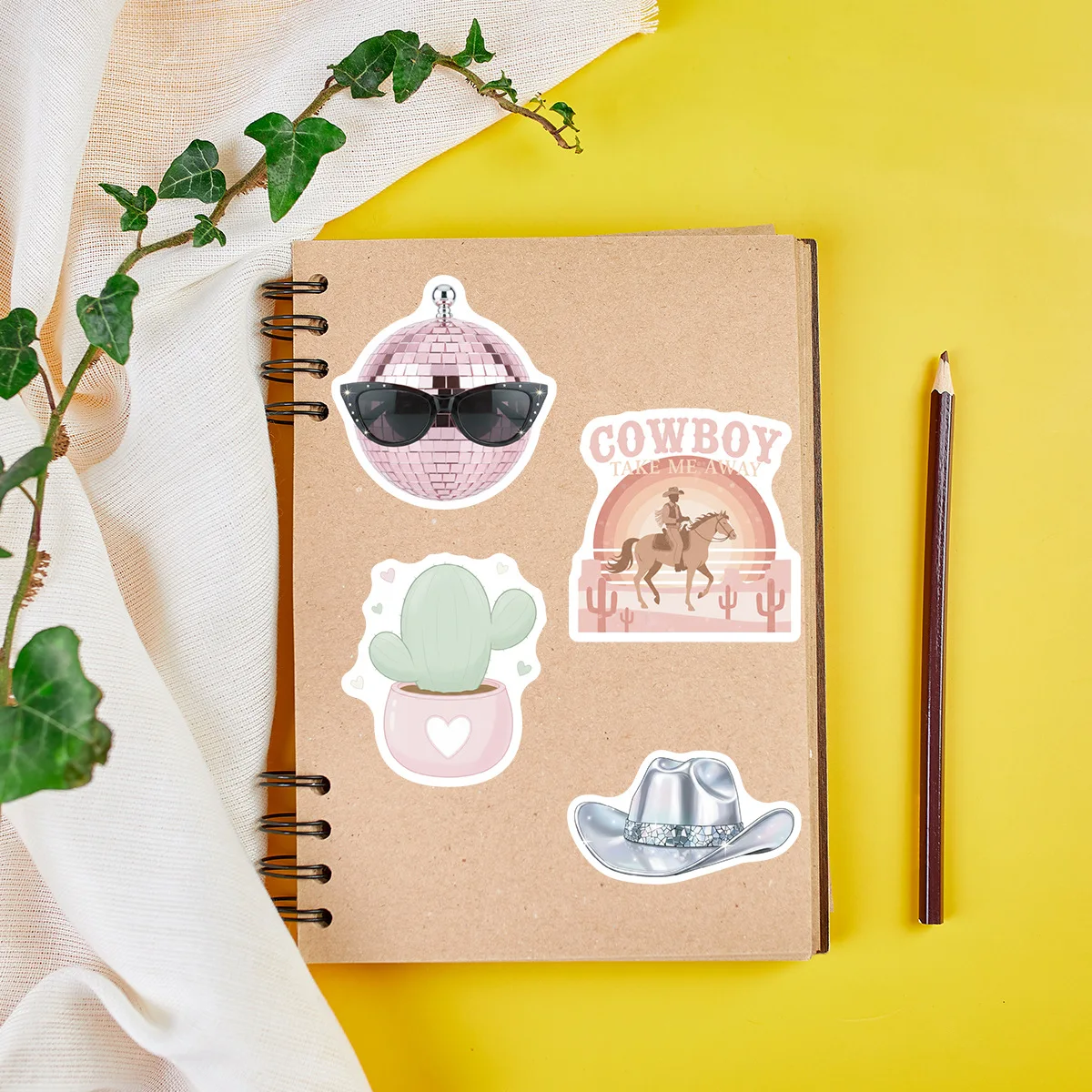 10/50 قطعة لطيف الوردي INS ملصقات الكرتون ديسكو الكتابة على الجدران كاوبوي نمط الديكور DIY بها بنفسك اللعب المحمول الغيتار سيارة دراجة سكيت مائي