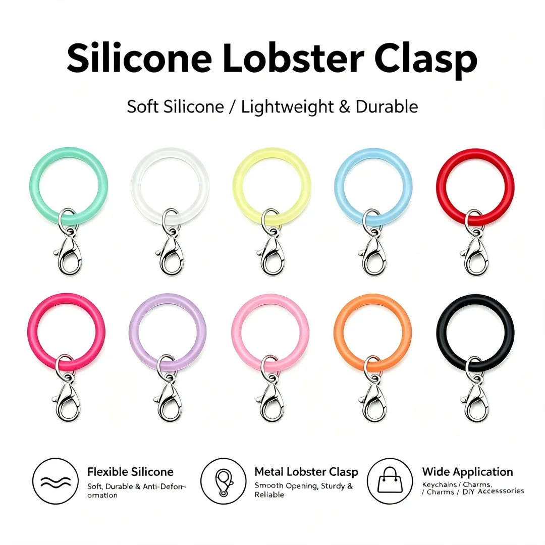 12/24Pcs O-Ring Lobster Clasp Kit, DIY Jewelry Findings for Keychains, Bag Charms, Bracelets & Umbrella Decor