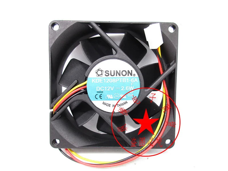 

SUNON KDE1208PTB1-6A DC 12V 2.6W 80x80x25mm 3-Wire Server Cooling Fan