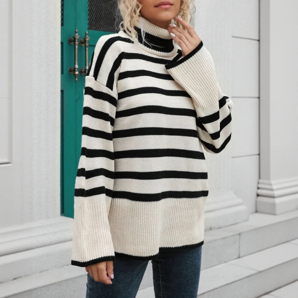 

Business Commute Style Long Sleeve Round Neck Sweater Fitted Design Straight Tube Sleeves No Decoration Required