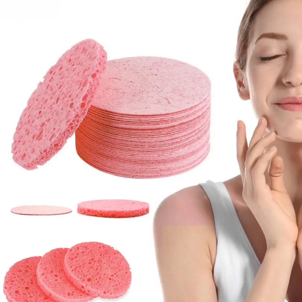 10/20/30/50Pcs Natural Face Sponge Eco-friendly Face Sponge Kit for Makeup Removal Exfoliation Natural Cellulose Spa Sponges