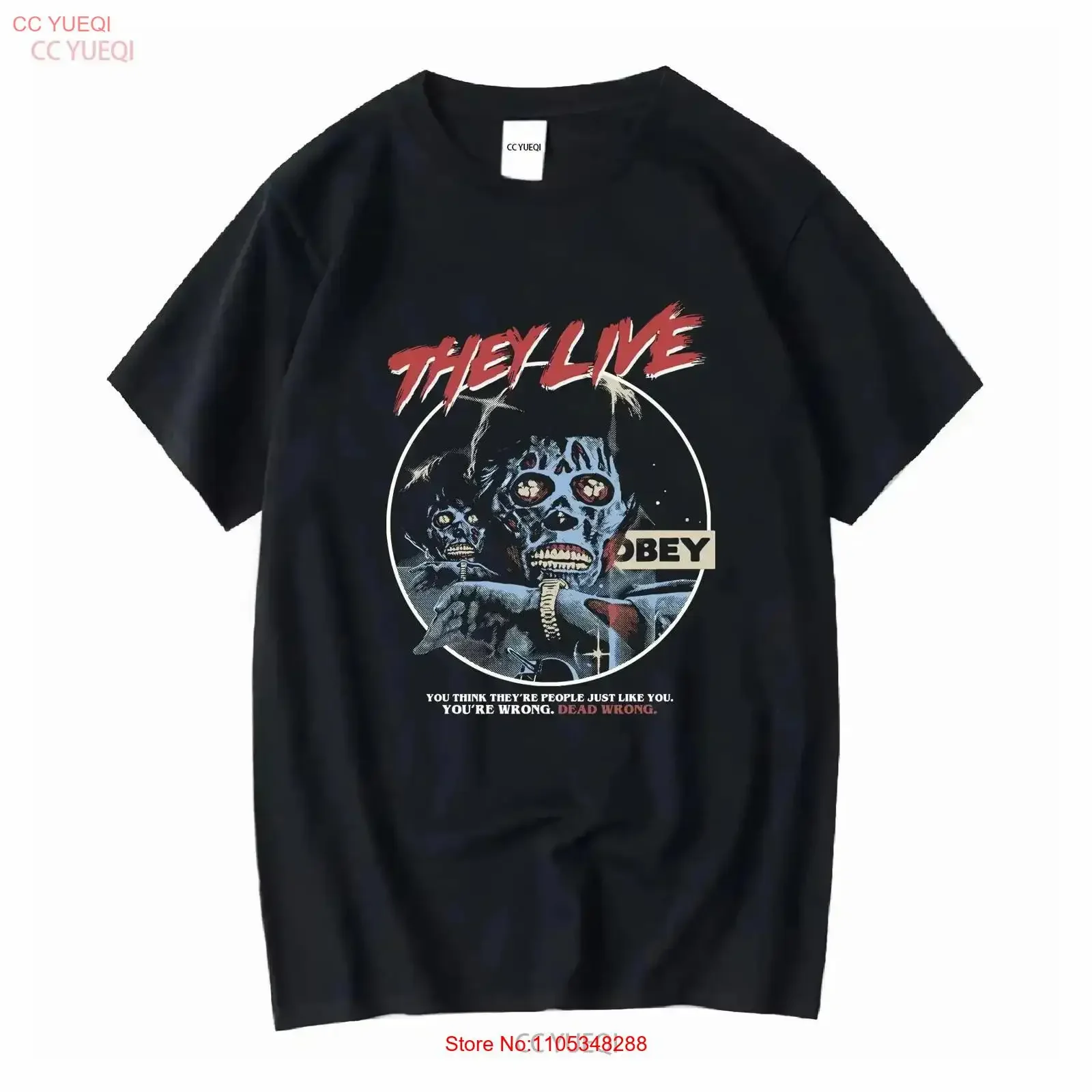 They Live Movie Schwarzes Baumwoll-T-Shirt S 5XL VN1224 Vintage Washed Lässig Leicht grafisch gestaltet Weich für Herren Atmungsaktiv Vintage Washed