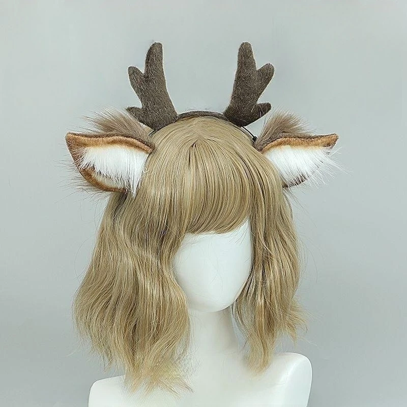 Opaska na głowę Unisex Reindeer Antler Cosplay Deer Ear Head Hoop Lolita Christmas Party Nakrycie głowy Festival Headwear