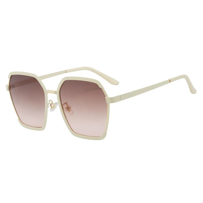 Women Square Sunglasses for Men Oversized White Tea Original Brand Design Sun Glasses Female Shades Travel Sunshade