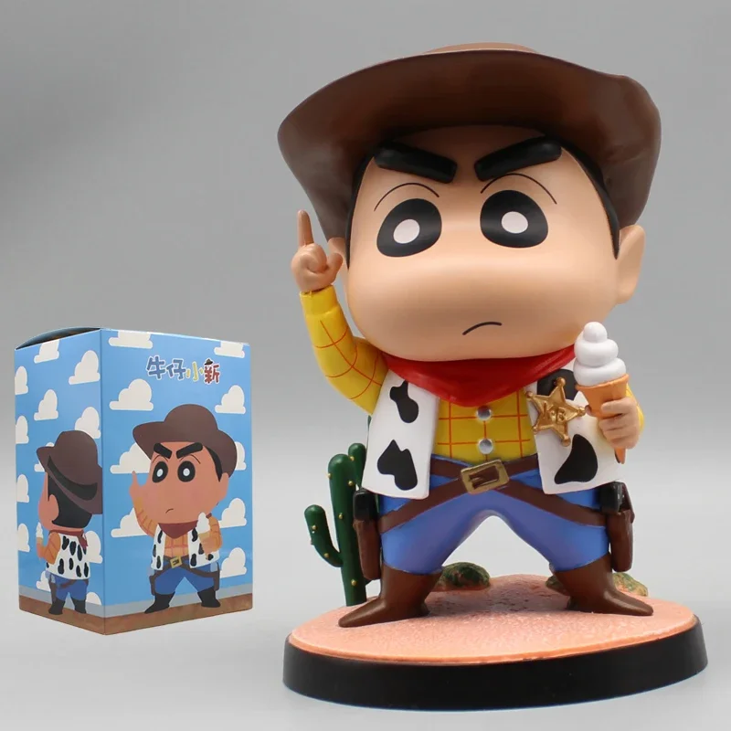 

Аниме Crayon Shin-chan экшн-фигурки Shin Chan Cos ковбойские Фигурки игрушки 17 см манга кавайная Кукла Коллекционные модели украшения подарок