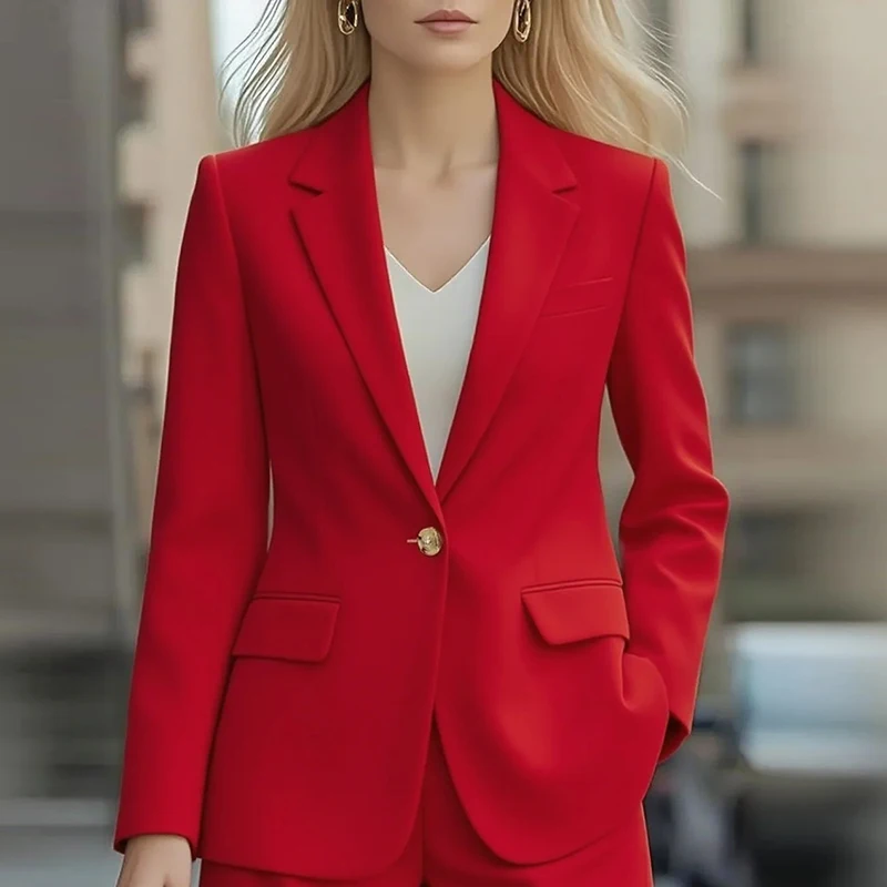 

Женский элегантный рабочий пиджак с длинными рукавами и пуговицами, женские модные куртки с длинным рукавом и отложным воротником для женщин, офисная верхняя одежда