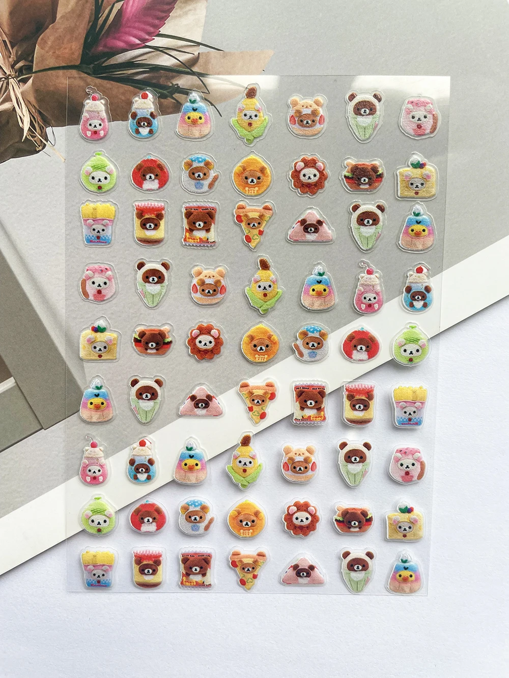 Mini PVC Rilakkuma Erdbeere Poster Waren Aufkleber Nail art Wasserdicht Nette Dekor Make-Up Schreibwaren Box Laptop Aufkleber Geschenk – Detail 7