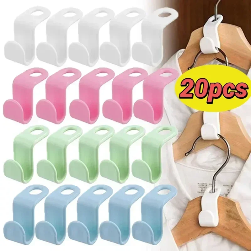 Mini Wardrobe Hanger Hooks Organizer Connect Multifunction Cascading Plastic Bedroom Wardrobe Storage Space Saving Coat Hook