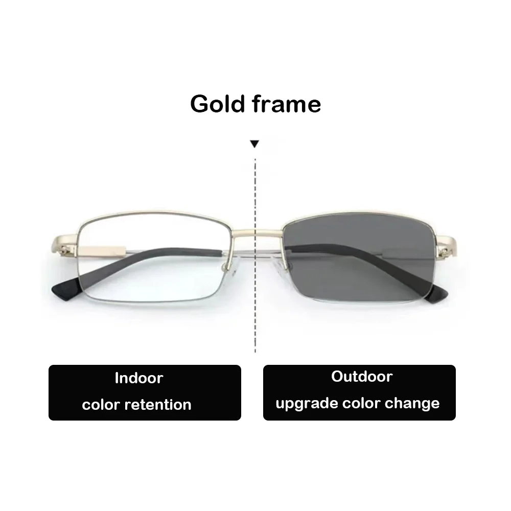 

Multifocal Presbyopia Glasses Male Intelligent Zoom High-Definition Reading Glasses Half Frame Dual Use Indoor and Outdoor