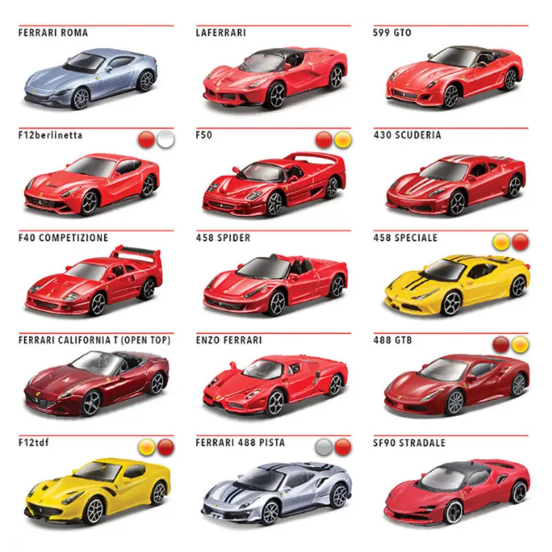 Bburago 1:64 Ferrari F12 TDF SF90 ROMA 488 PISTA F40 Alloy Sports Car Model Metal Toy Racing Car Model Miniature Scale Kids Gift