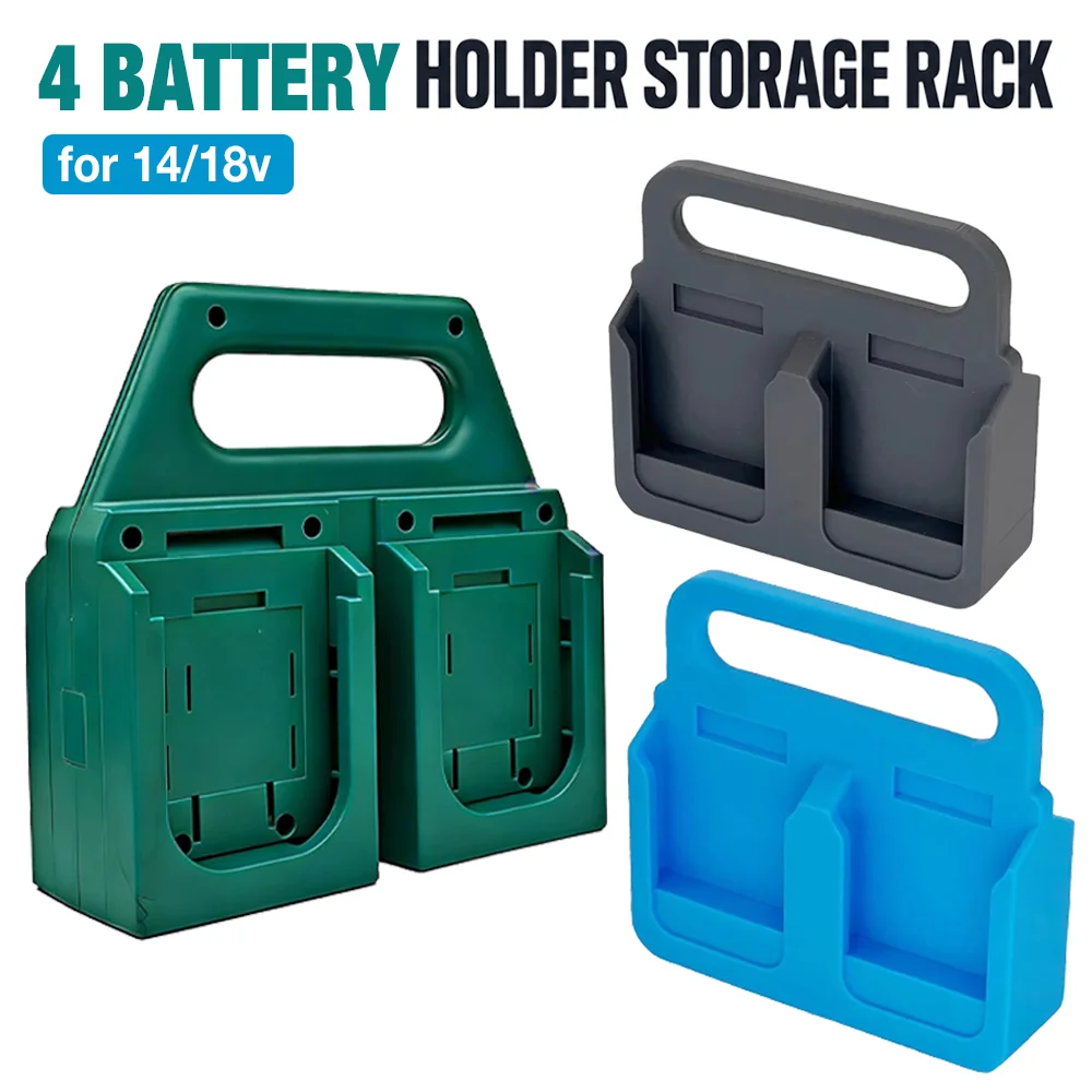 Battery Holder Storage Rack for Makita 18V Lithium Ion Batteries 4 Battery Case Mount Holder Space-Saving Work Van Shelf Toolbox