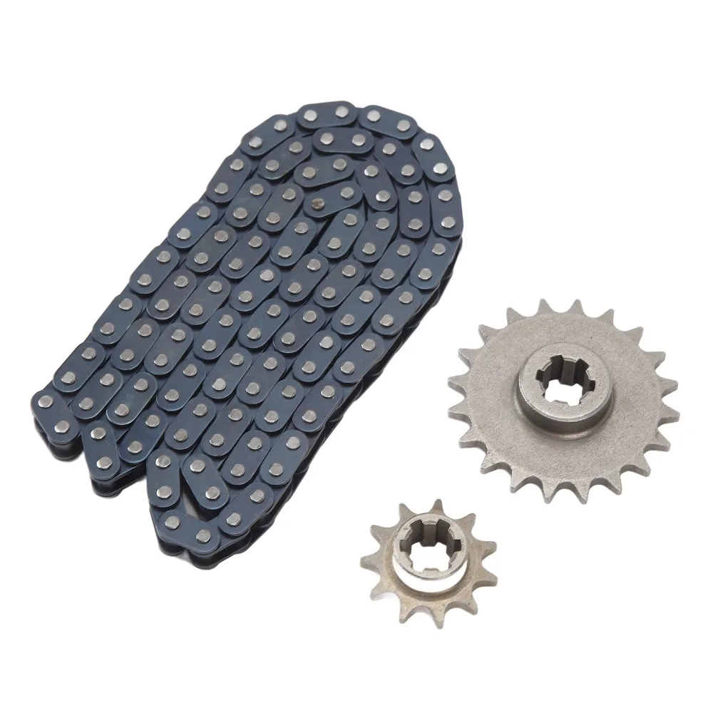 Kit de Cadena de Transmisión T8F de 116 Eslabones con Engranajes de 20T y 11T, Juego de Cadena de Acero para Go Kart, Kit de Transmisión de Alta Resistencia para Mini Motocicleta