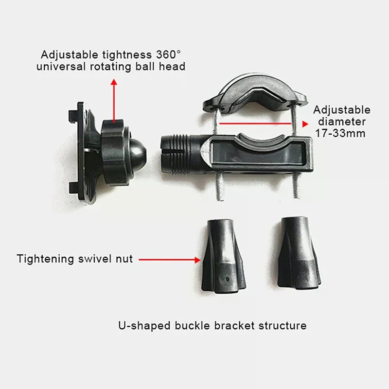 360° Rotation Motorcycle Bike Phone Mount Adjustable Navigation Bracket for Smartphone