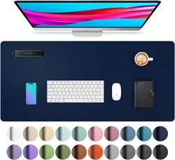 Desk Pad Protector, Office Desk Mat, Large Mouse Pad, Waterproof  Non-Slip PU Leather Desk Blotter for Office and Home