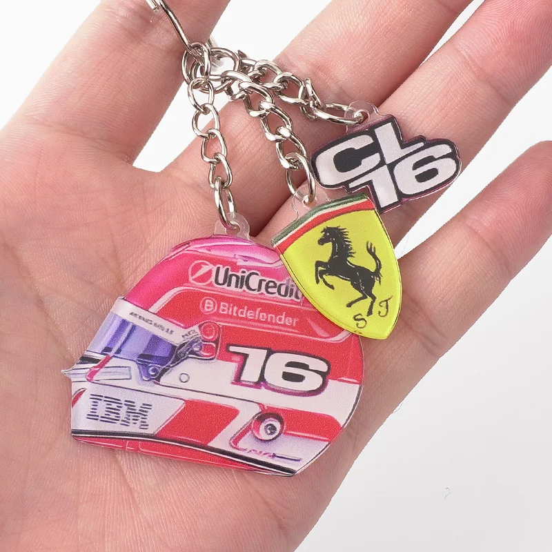 Acrylic Charles Leclerc Hamilton F1 2025 Racing Helmet Keychain