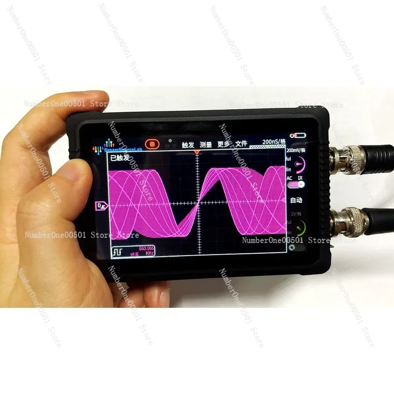 Handheld Oscilloscope Portable Touchscreen 2 Channel 1GSa s Large Memory Depth for Field Repair Education