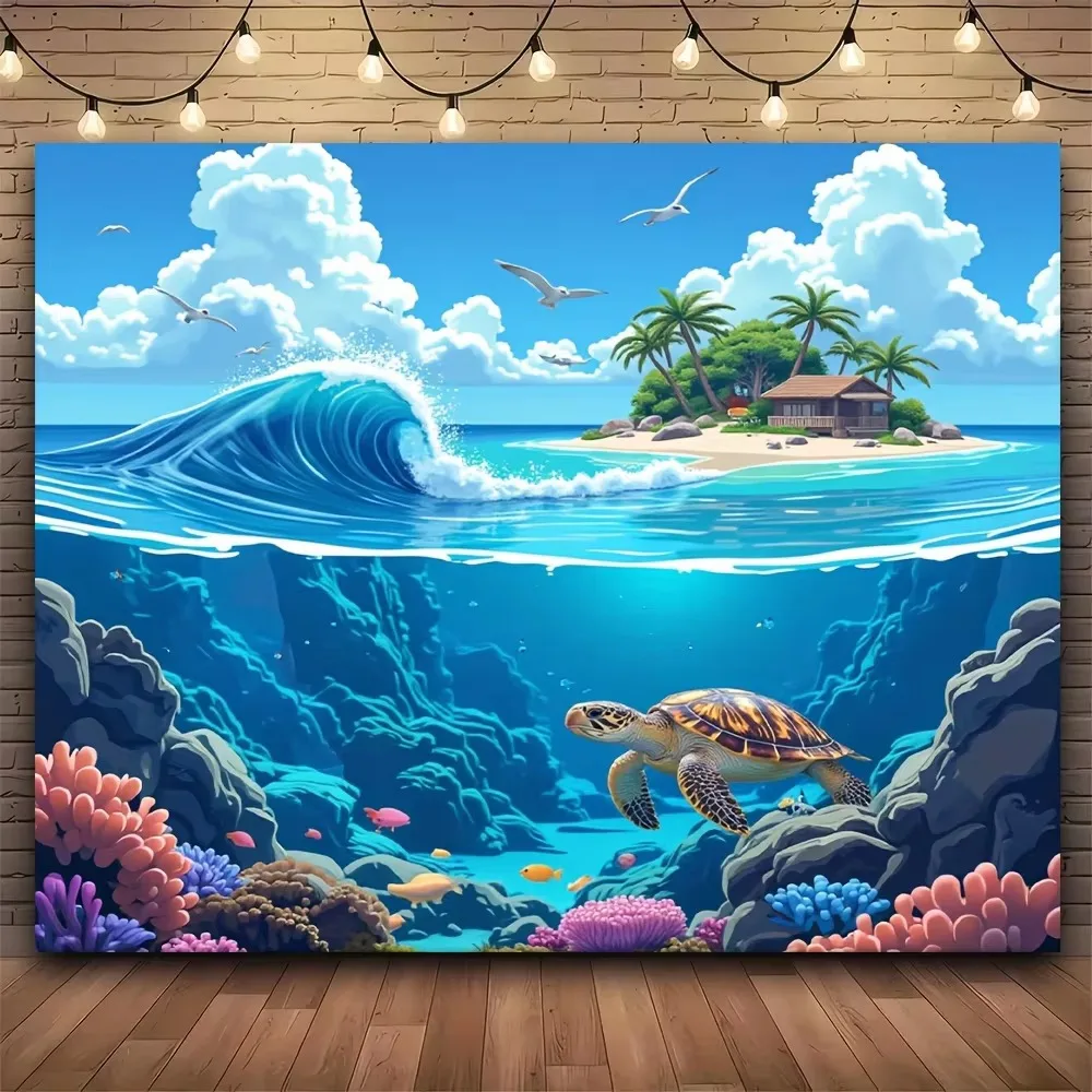 Vibrant Underwater World Tapestry, Coral Reef Fishes Wall Hanging for Indoor Outdoor Holiday Decorations Home Room Gift
