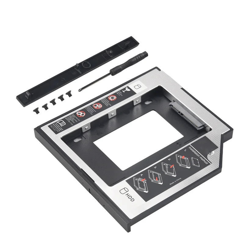 A42Z-Universal Sata 2Nd Hdd Ssd القرص الصلب العلبة 9.5 مللي متر ل Cd/Dvd-Rom خليج بصري ل Hdd Sataii Sdd قوس القرص الصلب