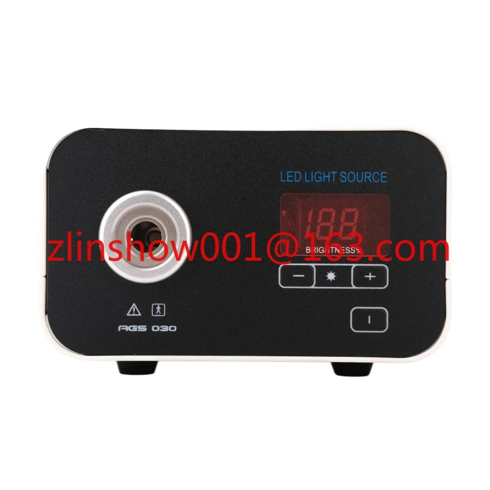 مصدر ضوء LED صغير للمنظار الطبي 30 وات، مصدر ضوء بارد محمول مع كابل ألياف بصرية لجراحة الأنف والأذن والحنجرة