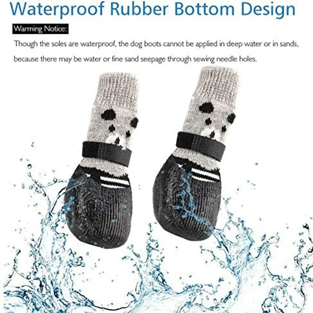 Dog Socks Waterproof Shoes Breathable Socks for Dogs Cats Socks Non-Slip Soles Adjustable Small Dog Paw for Indoor Outdoor