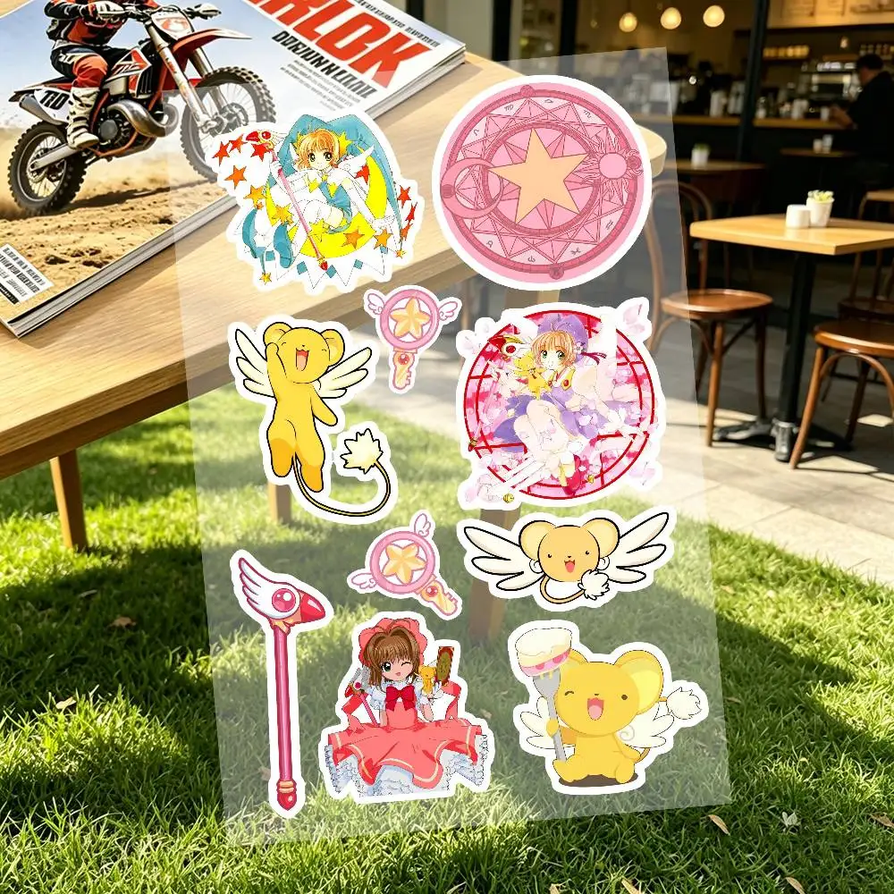 Anime C-cardcaptor S-sakura Motorcycle Sticker Set Reflective Decals For Helmet Fuel Tank Fairing Body Custom Bike Graphics Kit