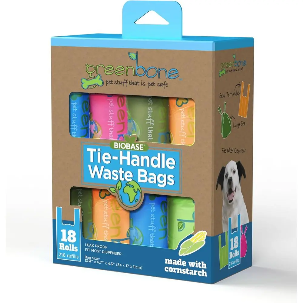 

Cat and Dog Waste Bags with Handles, 18 Rolls - 216 Bags, Large Leak Proof, Assorted Colors