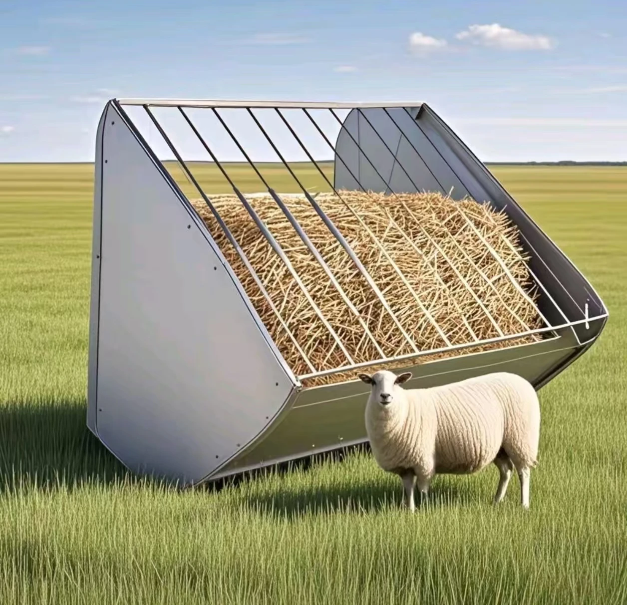 رف القش المثبت على الحائط من الفولاذ الكربوني ذو سعة كبيرة للخيول/الأغنام/الماعز #3