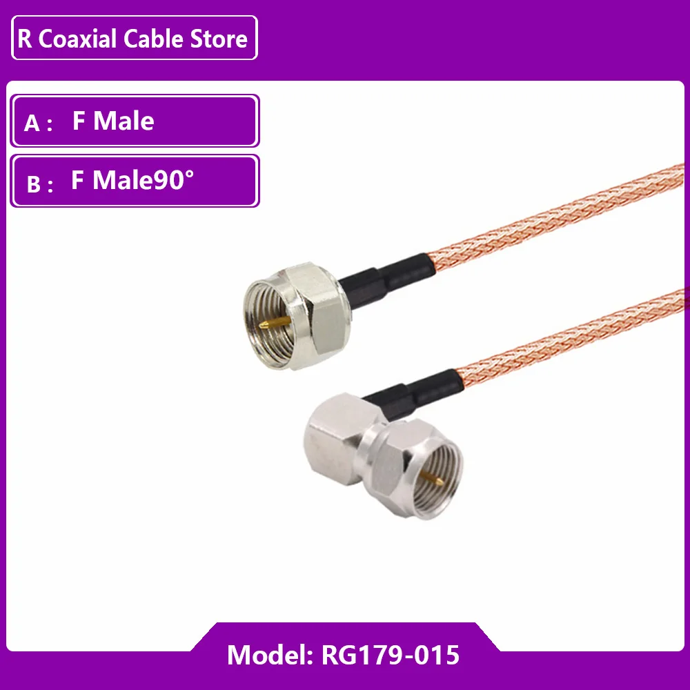 1 шт., кабель RG179, 75 Ом, штекер F-штекер F, штекер F, штекер, радиочастотный коаксиальный зеркальный кабель для ТВ-приставки, DIY перемычка