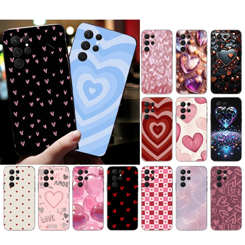 

Phone Case For Samsung Galaxy S26 S25 S24 S23 S22 Ultra S23 S22 S25 Plus S24FE S23FE S26Edge Love Pink Heart