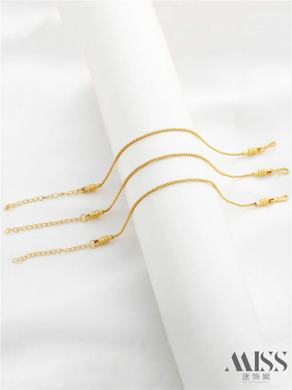 18K Gold Matte Gold Universal Bracelet with Adjustable Extension Chain DIY Bead Bracelet and Sand Gold Jewelry Accessories