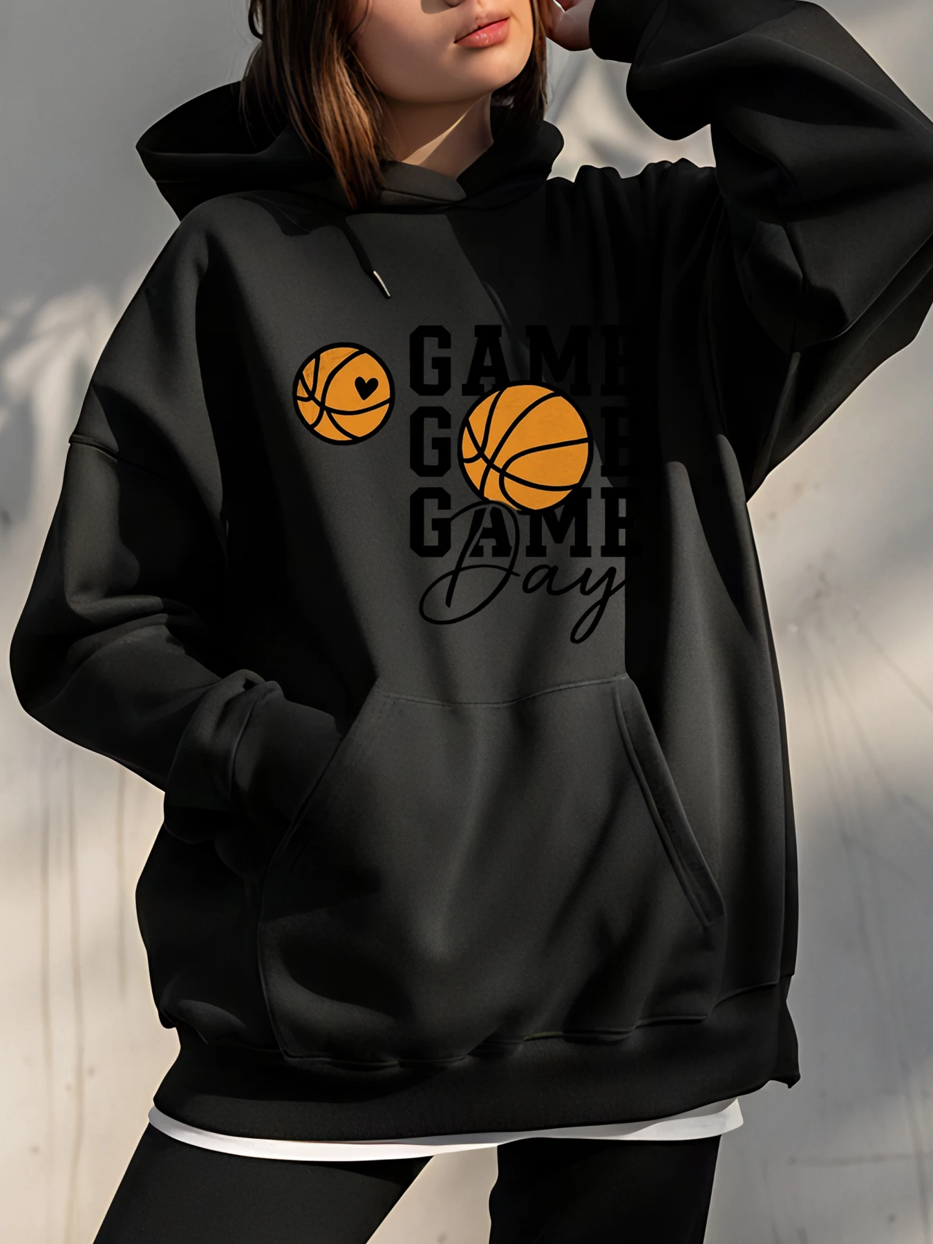 

Женская баскетбольная толстовка с принтом Game Day, повседневная спортивная одежда для девочек и женщин