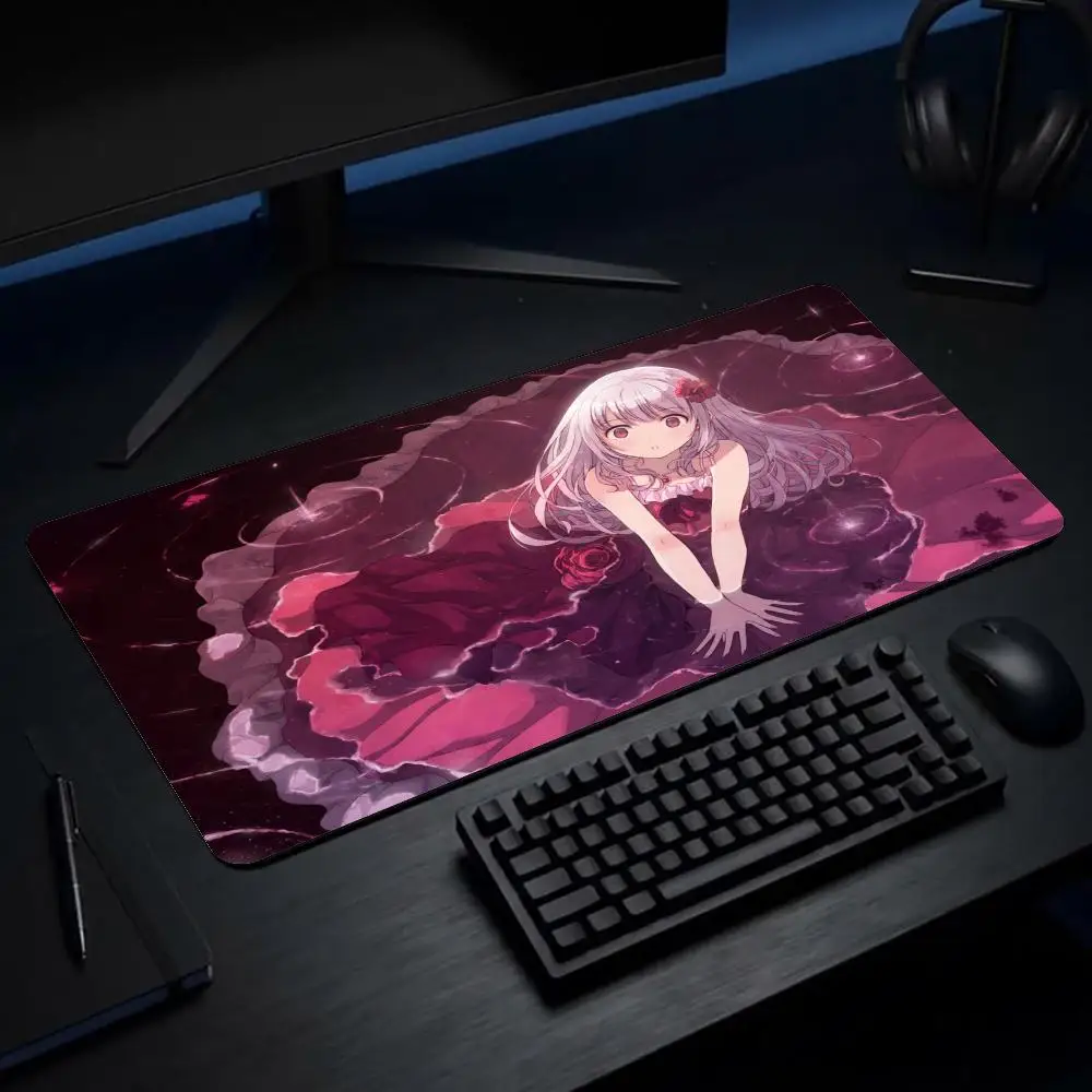 Large Mousepad Brown Hair Anime Girl Keyboard Mat Deskpad Pc Game Desk Mats Soft Style Mouse Mats For Desktop Workstation