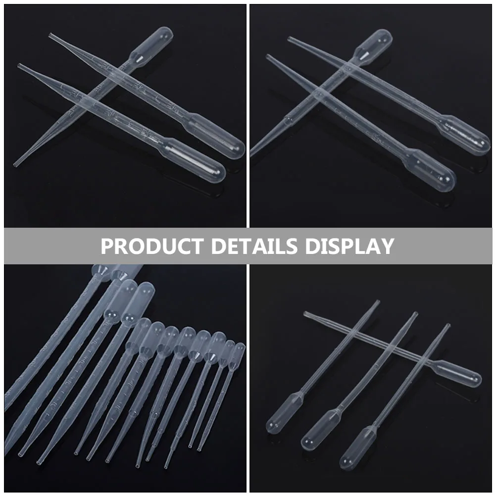 200 Pcs Graduated Dropper Lab Pipette Mini Plastic Transfer Pipettes 3ml Disposable Accurate Measurement Home Lab Use