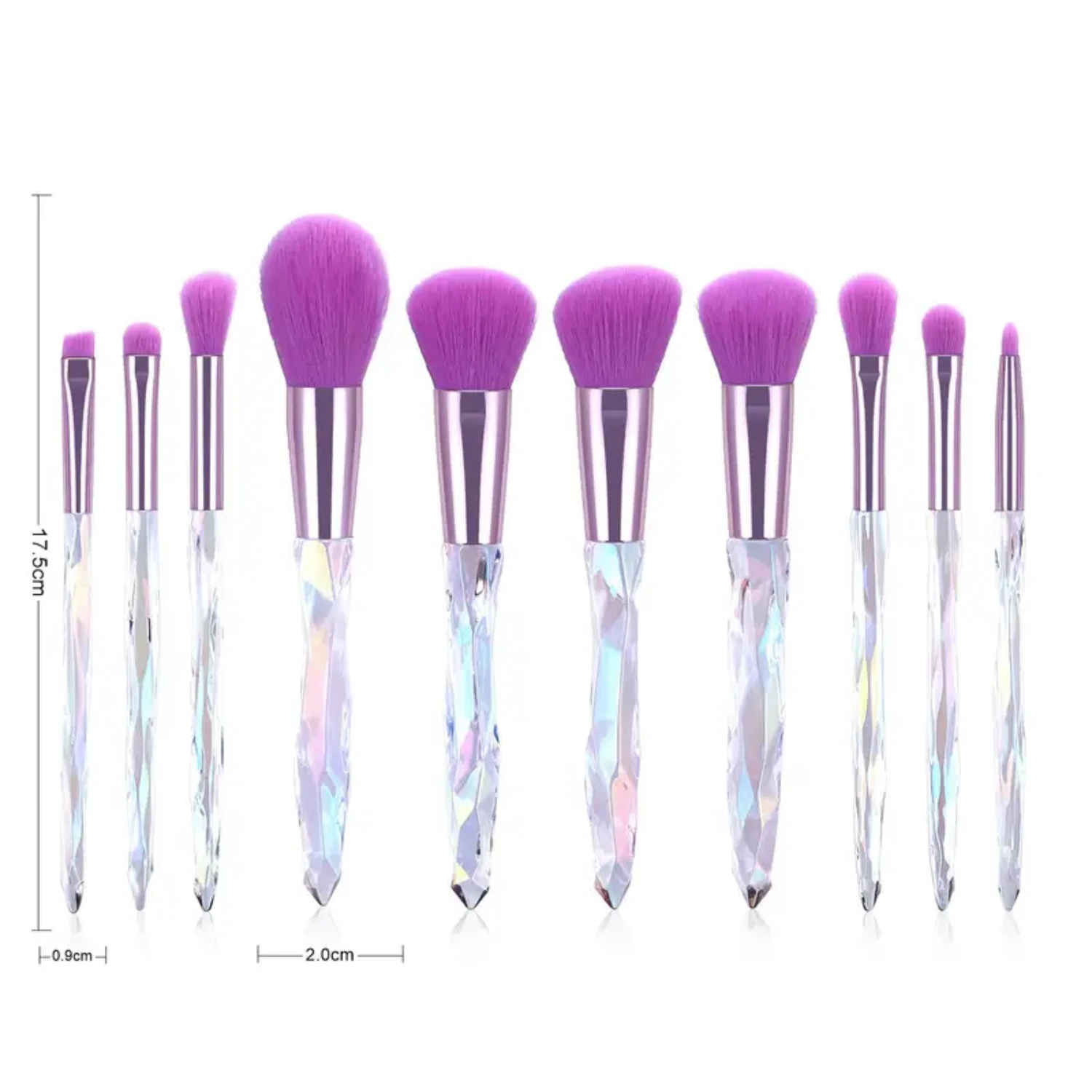 Soft and Luxurious Travel Beauty Tools - Crystal Acrylic Handle Eye Makeup Brush Set with High Quality Eyeshadow Brushes - Cosme