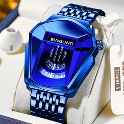 Binbond Top Fashion Men Watch, Large watch style, motorcycle concept, business Style, Waterproof watch,black technology watch