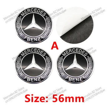 56mm araba tekerlek merkezi göbek sticker araba Aksesuarları dekorasyon araçları Mercedes Benz Maybach AMG CLE CL GLA GLK C180 E300 S20