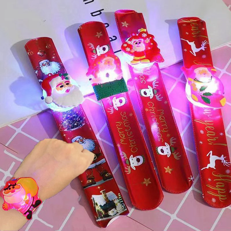 5/10/20pcs Glowing Christmas Bracelets Rings Children Toys Props Brithday Party Decoration Treat Kids Party Gift Pinata Fillers